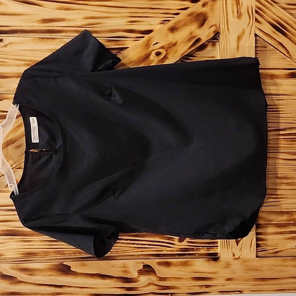 Black cap sleeve dress shirt